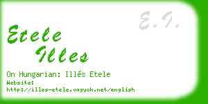 etele illes business card
