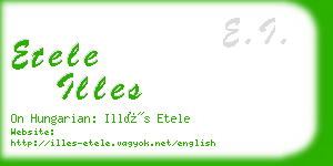 etele illes business card